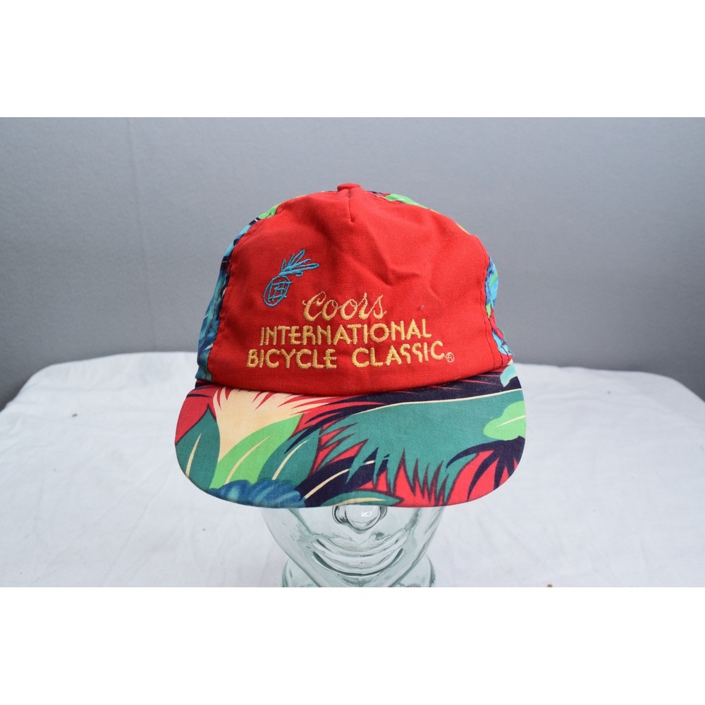 Coors Bicycle Classic Hat Red Floral Tropical Strapback Mens Vintage Beer